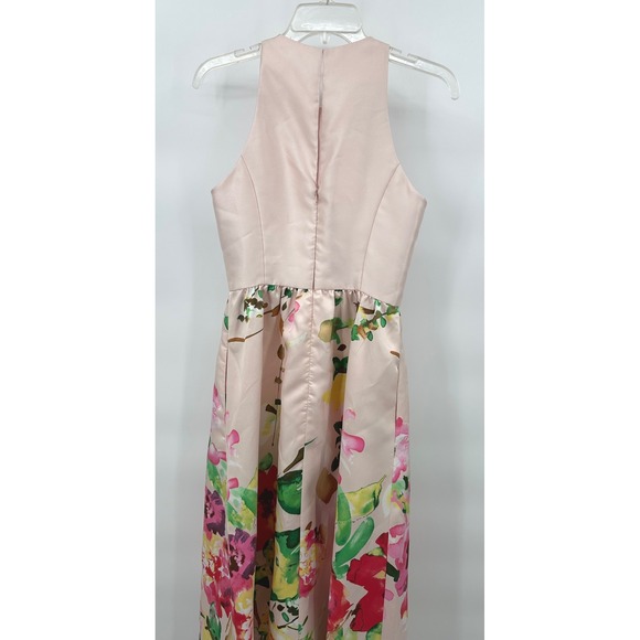 Alfred Sung‎ Floral Maxi Dress Sleeveless Blush Bouquet Gown Size 4 - Picture 10 of 13